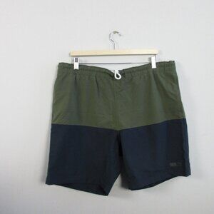 Duluth Trading Swim Trunks Men Large Green Black Pier Genius 9" Board Short 212